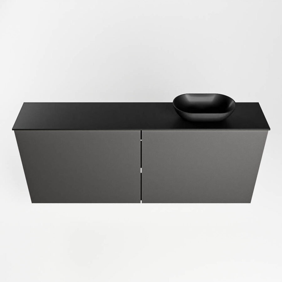 MONDIAZ FOWY toiletmeubel 120cm kleur dark grey. Waskom positie rechts kleur urban | urban. Met 1 kraangat - Afbeelding 5