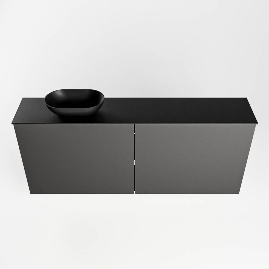 MONDIAZ FOWY toiletmeubel 120cm kleur dark grey. Waskom positie links kleur urban | urban. Zonder kraangat - Afbeelding 5