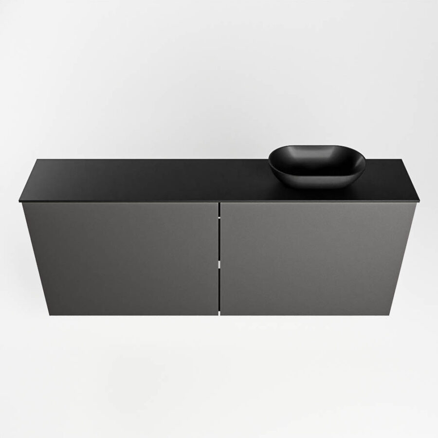 MONDIAZ FOWY toiletmeubel 120cm kleur dark grey. Waskom positie rechts kleur urban | urban. Zonder kraangat - Afbeelding 5