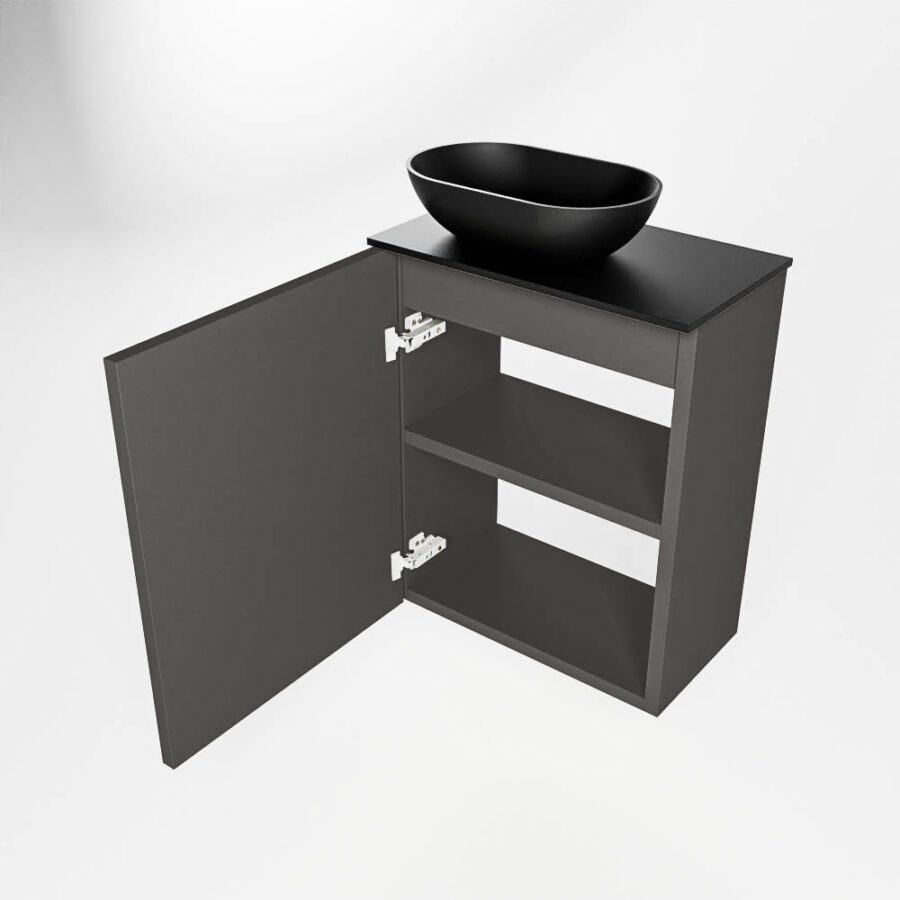 MONDIAZ FOWY toiletmeubel 40cm kleur dark grey. Waskom positie links kleur urban | urban. Met 1 kraangat - Afbeelding 6