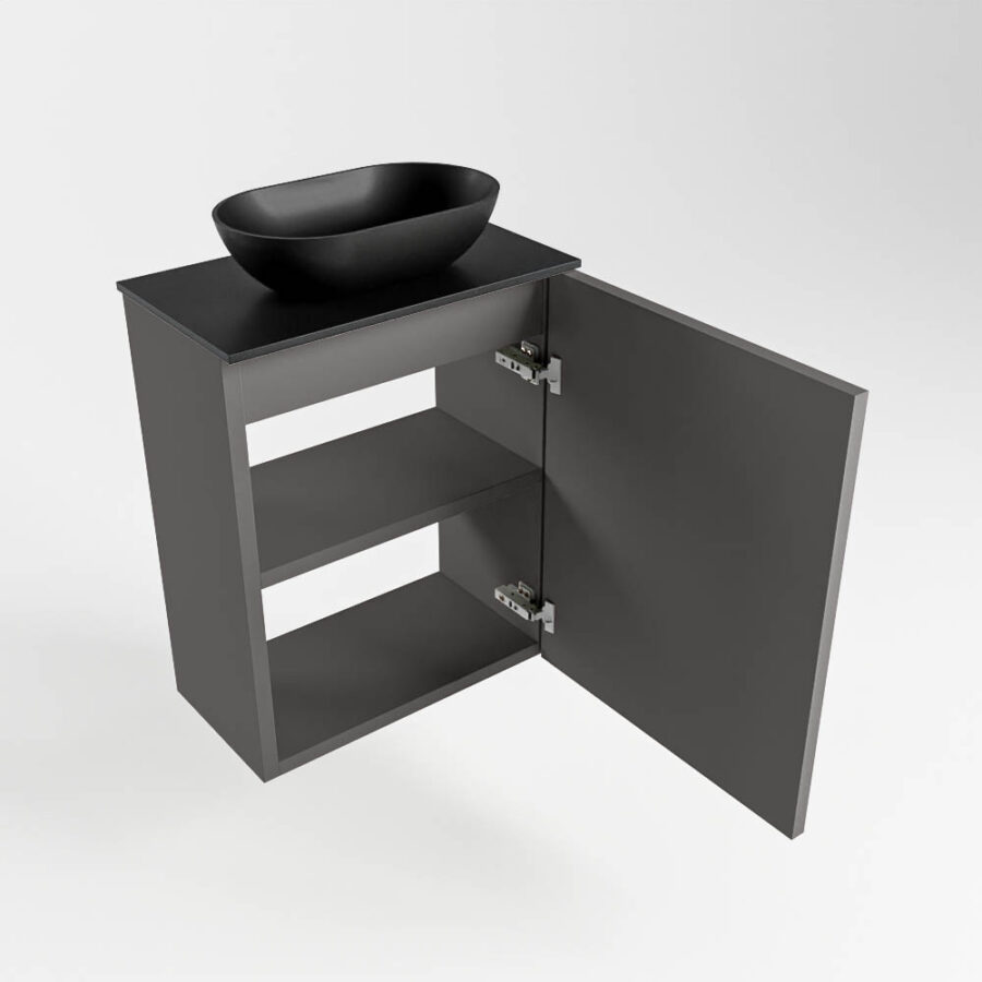 MONDIAZ FOWY toiletmeubel 40cm kleur dark grey. Waskom positie midden kleur urban | urban. Zonder kraangat - Afbeelding 6