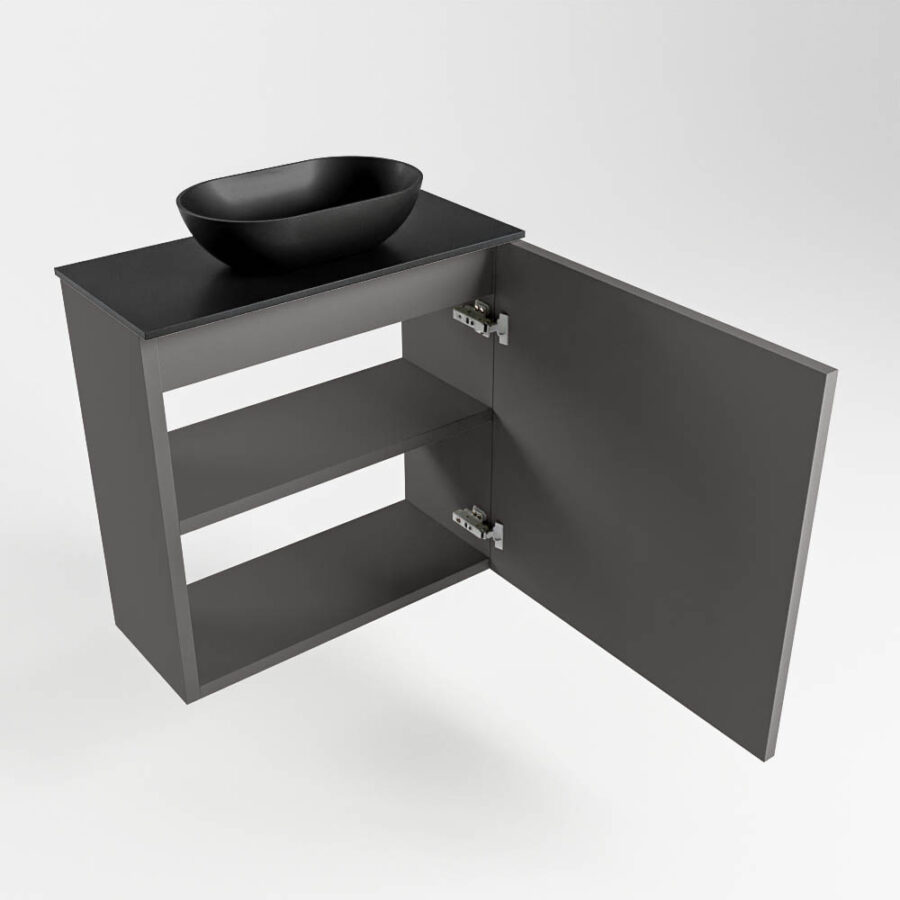 MONDIAZ FOWY toiletmeubel 50cm kleur dark grey. Waskom positie midden kleur urban | urban. Zonder kraangat - Afbeelding 6