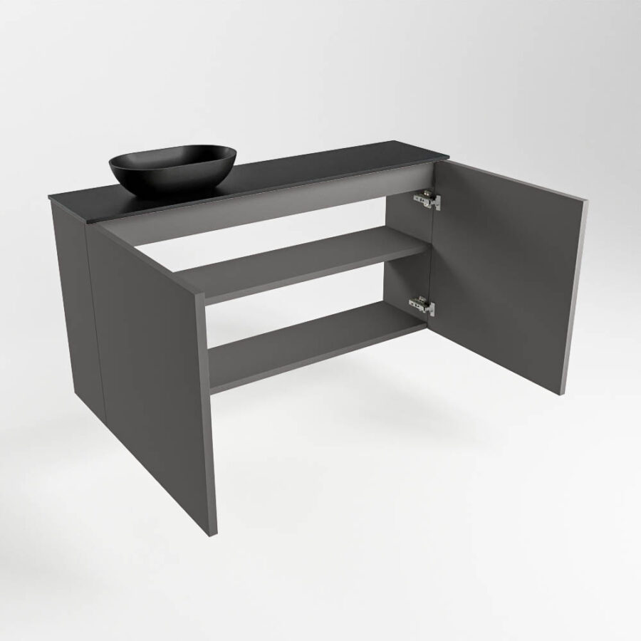 MONDIAZ FOWY toiletmeubel 100cm kleur dark grey. Waskom positie links kleur urban | urban. Met 1 kraangat - Afbeelding 6