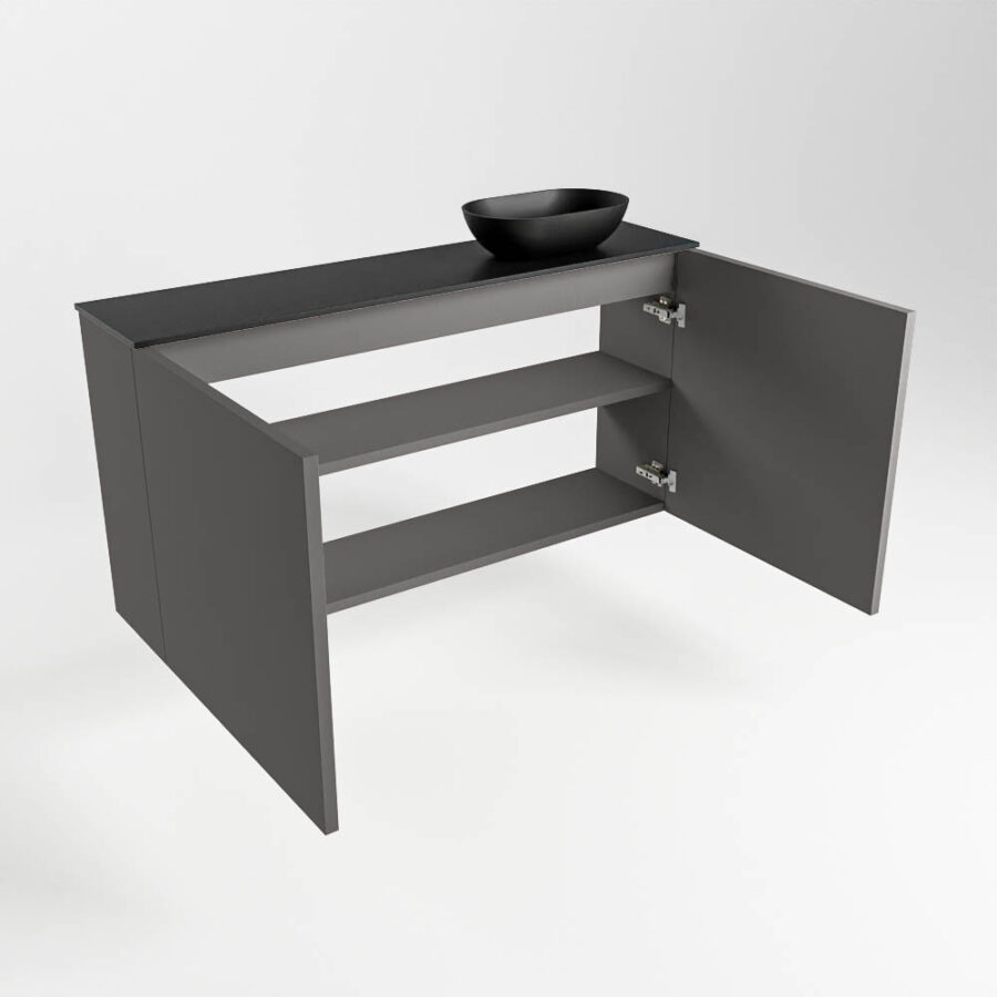 MONDIAZ FOWY toiletmeubel 100cm kleur dark grey. Waskom positie rechts kleur urban | urban. Met 1 kraangat - Afbeelding 6