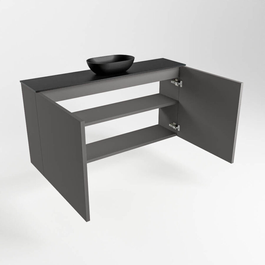 MONDIAZ FOWY toiletmeubel 100cm kleur dark grey. Waskom positie midden kleur urban | urban. Zonder kraangat - Afbeelding 6