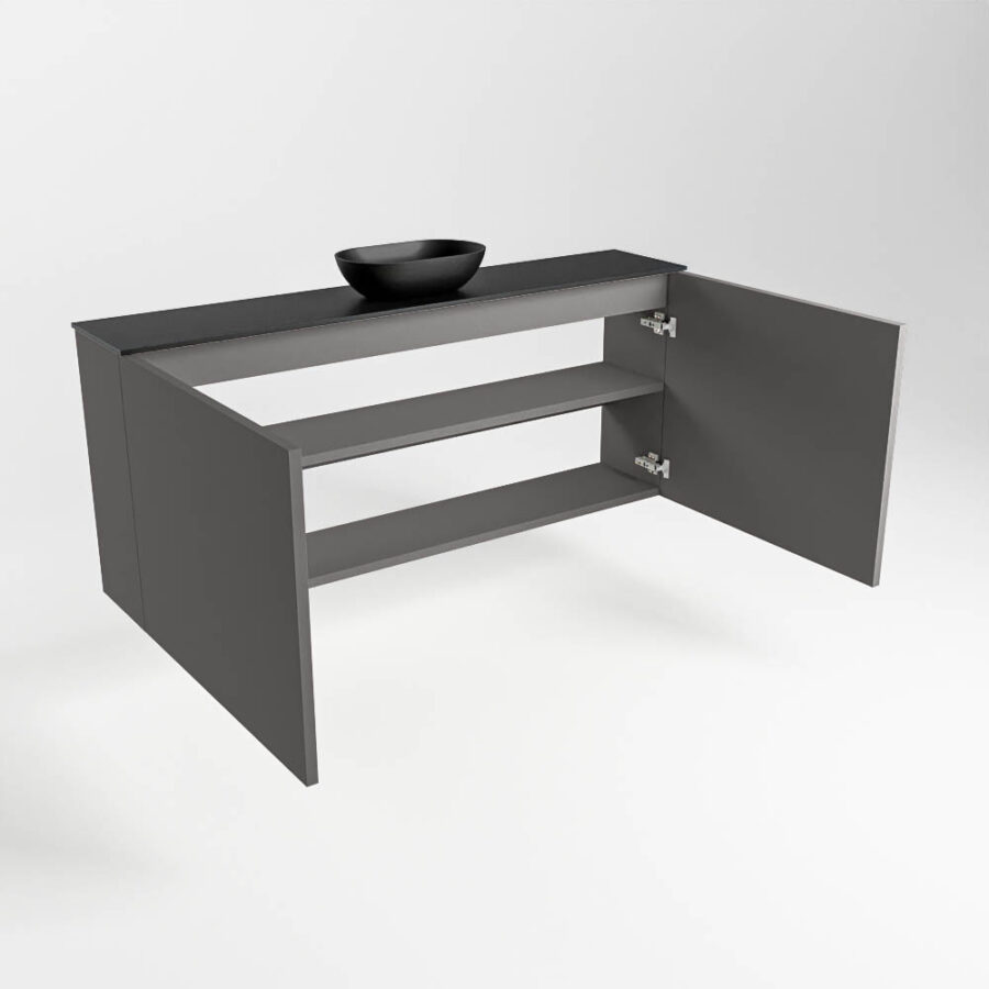 MONDIAZ FOWY toiletmeubel 120cm kleur dark grey. Waskom positie midden kleur urban | urban. Met 1 kraangat - Afbeelding 6