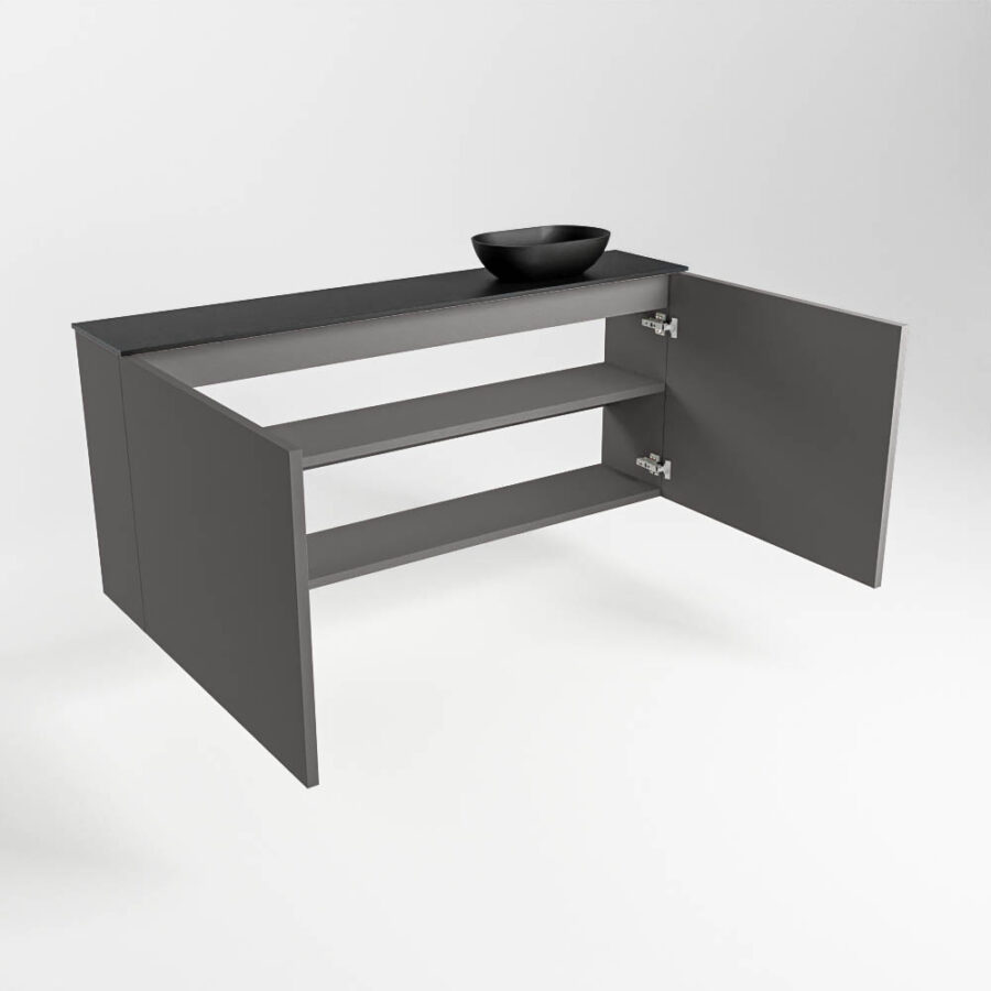 MONDIAZ FOWY toiletmeubel 120cm kleur dark grey. Waskom positie rechts kleur urban | urban. Met 1 kraangat - Afbeelding 6