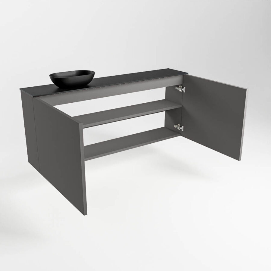 MONDIAZ FOWY toiletmeubel 120cm kleur dark grey. Waskom positie links kleur urban | urban. Zonder kraangat - Afbeelding 6