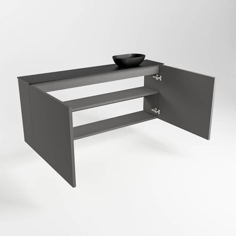 MONDIAZ FOWY toiletmeubel 120cm kleur dark grey. Waskom positie rechts kleur urban | urban. Zonder kraangat - Afbeelding 6