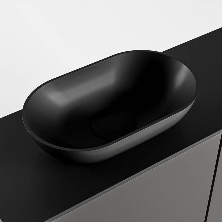 MONDIAZ FOWY toiletmeubel 80cm kleur dark grey. Waskom positie links kleur urban | urban. Met 1 kraangat - Afbeelding 7