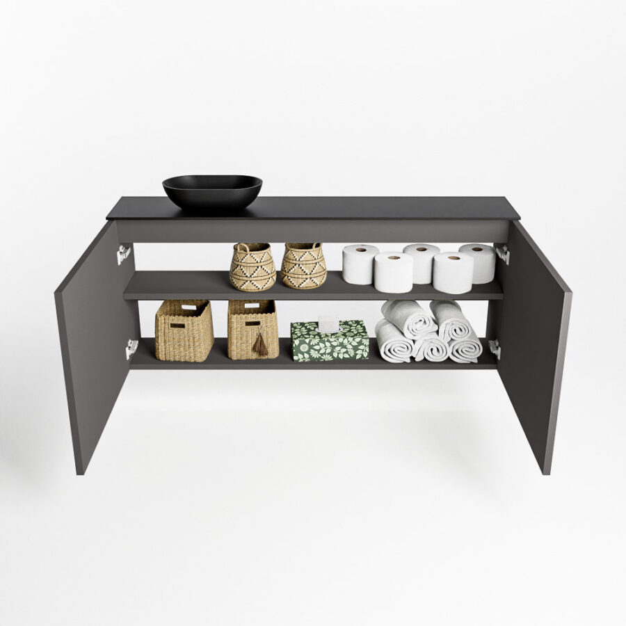 MONDIAZ FOWY toiletmeubel 120cm kleur dark grey. Waskom positie links kleur urban | urban. Met 1 kraangat - Afbeelding 8