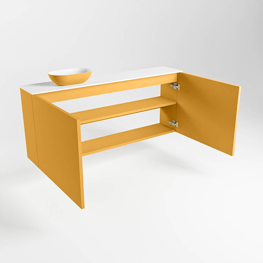 MONDIAZ FOWY toiletmeubel 120cm kleur ocher. Waskom positie links kleur ocher | talc. Met 1 kraangat - Afbeelding 6