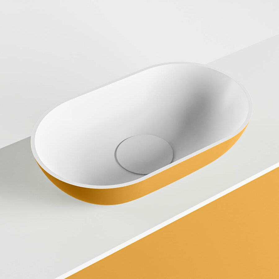 MONDIAZ FOWY toiletmeubel 100cm kleur ocher. Waskom positie links kleur ocher | talc. Met 1 kraangat - Afbeelding 7