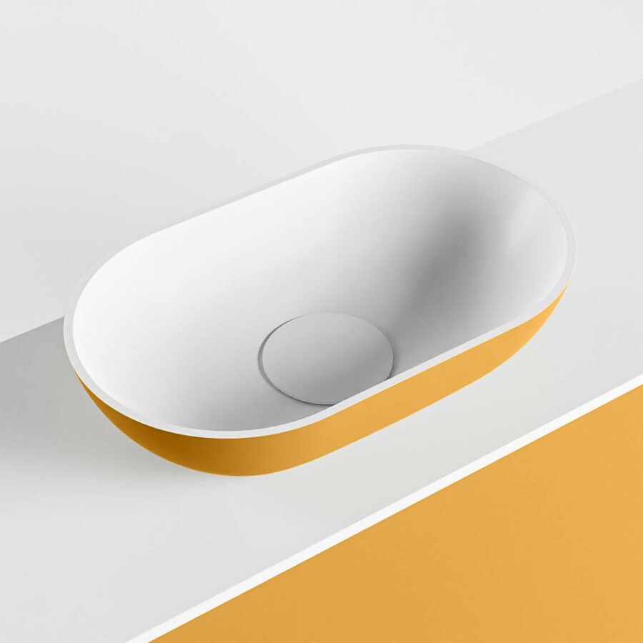MONDIAZ FOWY toiletmeubel 100cm kleur ocher. Waskom positie links kleur ocher | talc. Zonder kraangat - Afbeelding 7