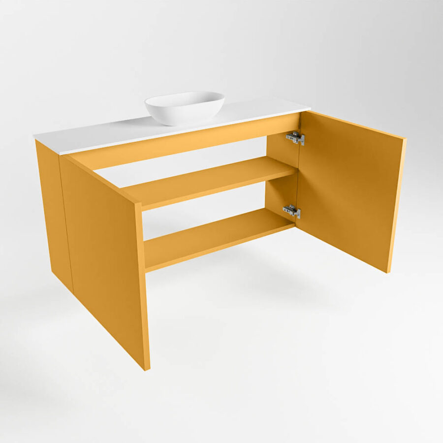MONDIAZ FOWY toiletmeubel 100cm kleur ocher. Waskom positie midden kleur talc | talc. Met 1 kraangat - Afbeelding 6