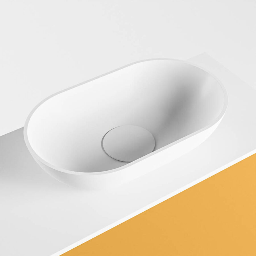 MONDIAZ FOWY toiletmeubel 50cm kleur ocher. Waskom positie midden kleur talc | talc. Zonder kraangat - Afbeelding 7