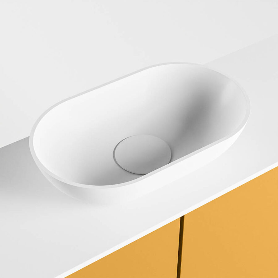 MONDIAZ FOWY toiletmeubel 80cm kleur ocher. Waskom positie midden kleur talc | talc. Zonder kraangat - Afbeelding 7
