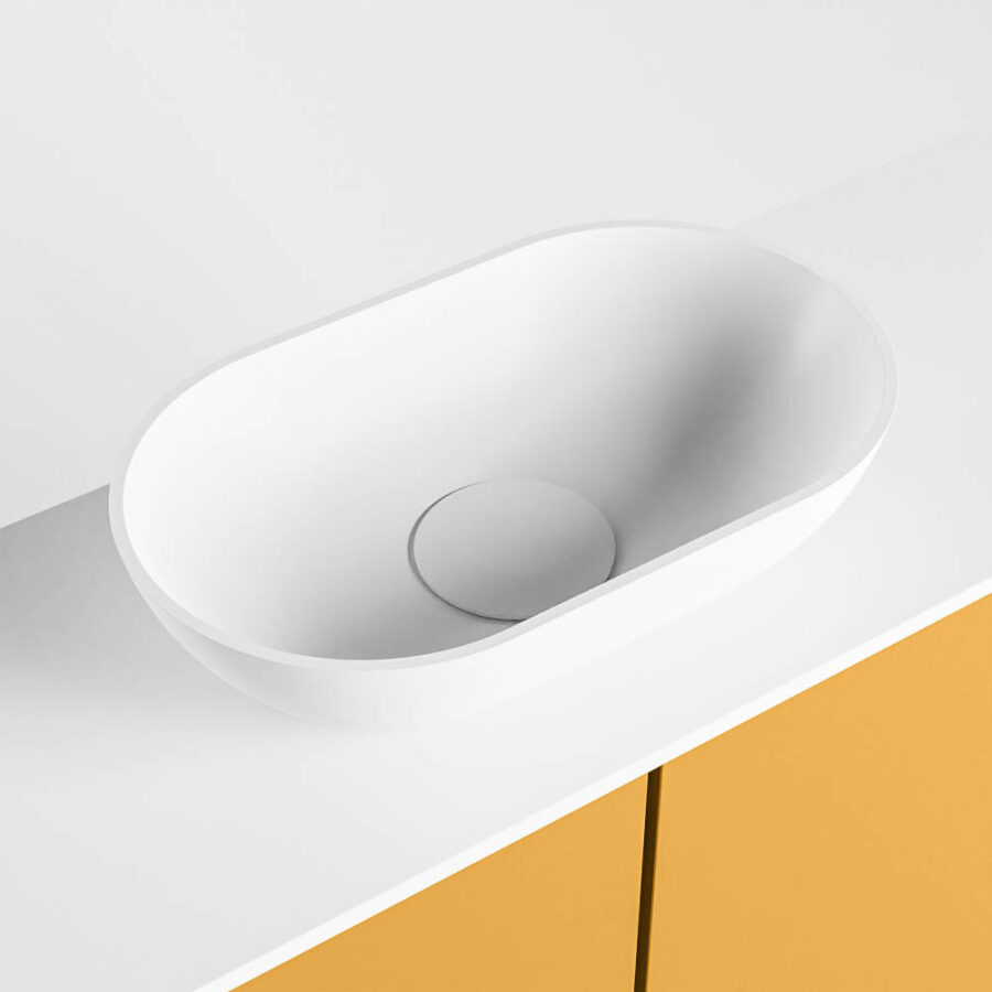 MONDIAZ FOWY toiletmeubel 100cm kleur ocher. Waskom positie midden kleur talc | talc. Met 1 kraangat - Afbeelding 7