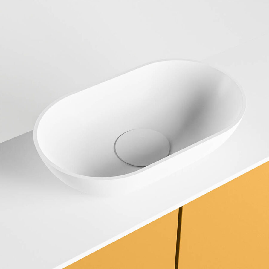 MONDIAZ FOWY toiletmeubel 120cm kleur ocher. Waskom positie midden kleur talc | talc. Met 1 kraangat - Afbeelding 7