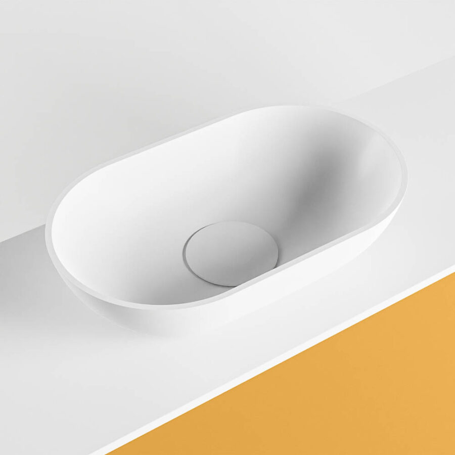 MONDIAZ FOWY toiletmeubel 120cm kleur ocher. Waskom positie links kleur talc | talc. Met 1 kraangat - Afbeelding 7