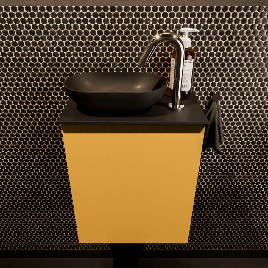 MONDIAZ FOWY toiletmeubel 40cm kleur ocher. Waskom positie links kleur urban | urban. Met 1 kraangat - Afbeelding 2