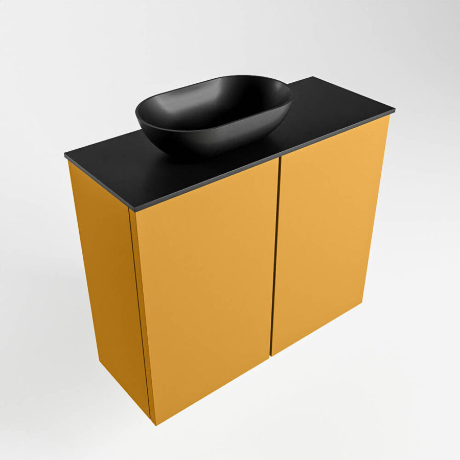 MONDIAZ FOWY toiletmeubel 60cm kleur ocher. Waskom positie links kleur urban | urban. Met 1 kraangat - Afbeelding 4