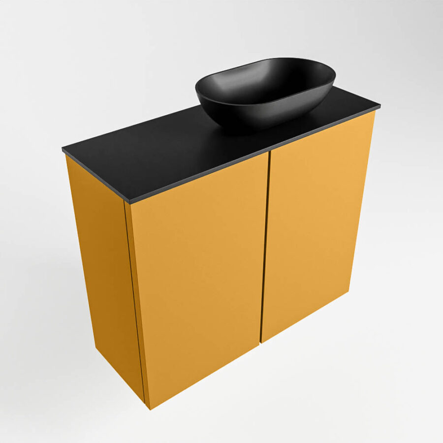 MONDIAZ FOWY toiletmeubel 60cm kleur ocher. Waskom positie rechts kleur urban | urban. Zonder kraangat - Afbeelding 4