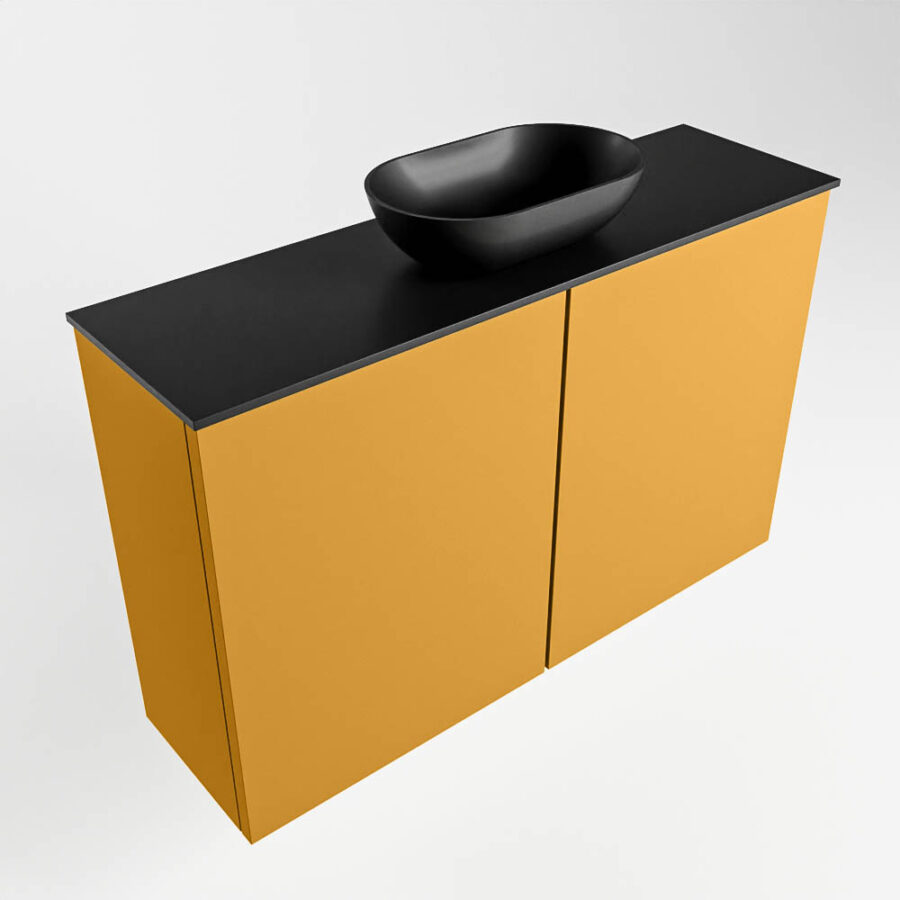 MONDIAZ FOWY toiletmeubel 80cm kleur ocher. Waskom positie midden kleur urban | urban. Met 1 kraangat - Afbeelding 4