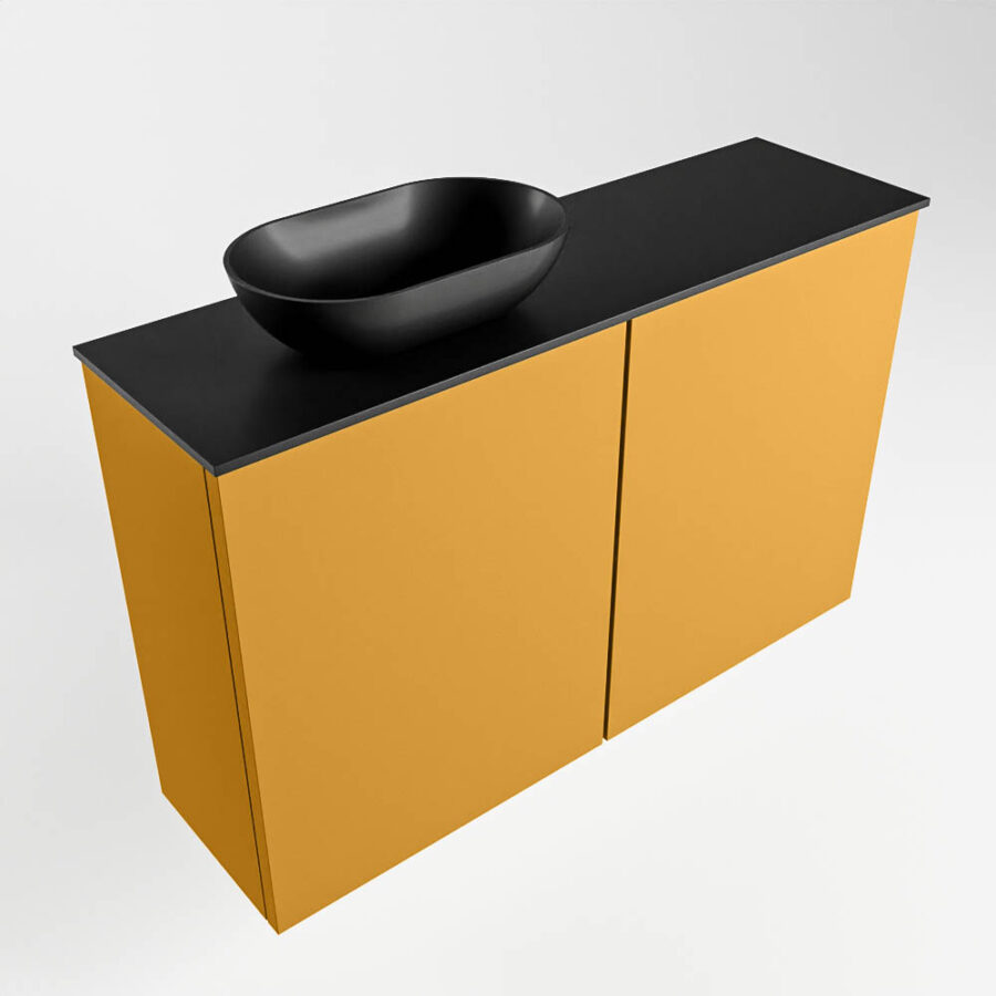 MONDIAZ FOWY toiletmeubel 80cm kleur ocher. Waskom positie links kleur urban | urban. Met 1 kraangat - Afbeelding 4