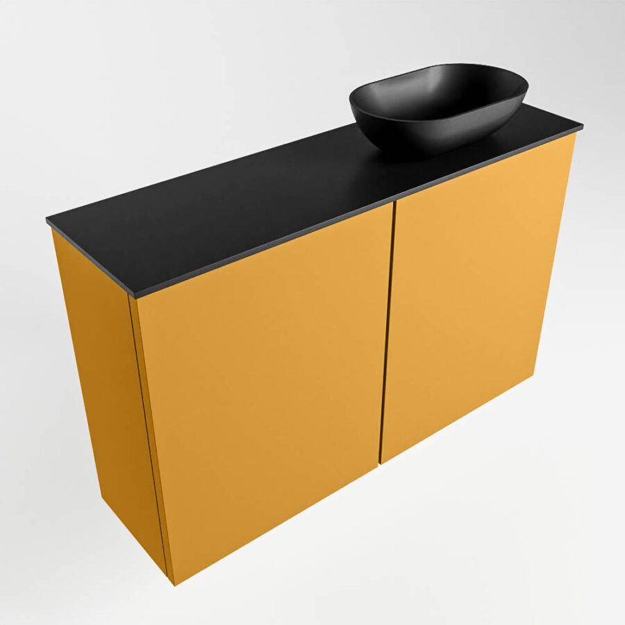 MONDIAZ FOWY toiletmeubel 80cm kleur ocher. Waskom positie rechts kleur urban | urban. Met 1 kraangat - Afbeelding 4