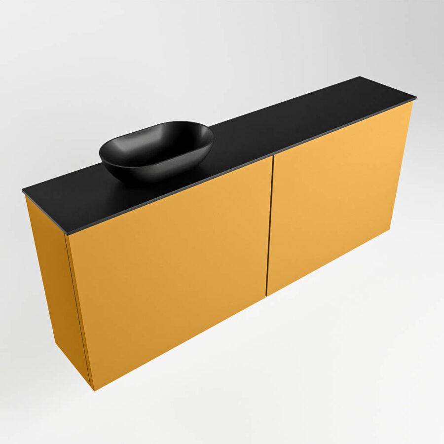MONDIAZ FOWY toiletmeubel 120cm kleur ocher. Waskom positie links kleur urban | urban. Met 1 kraangat - Afbeelding 4