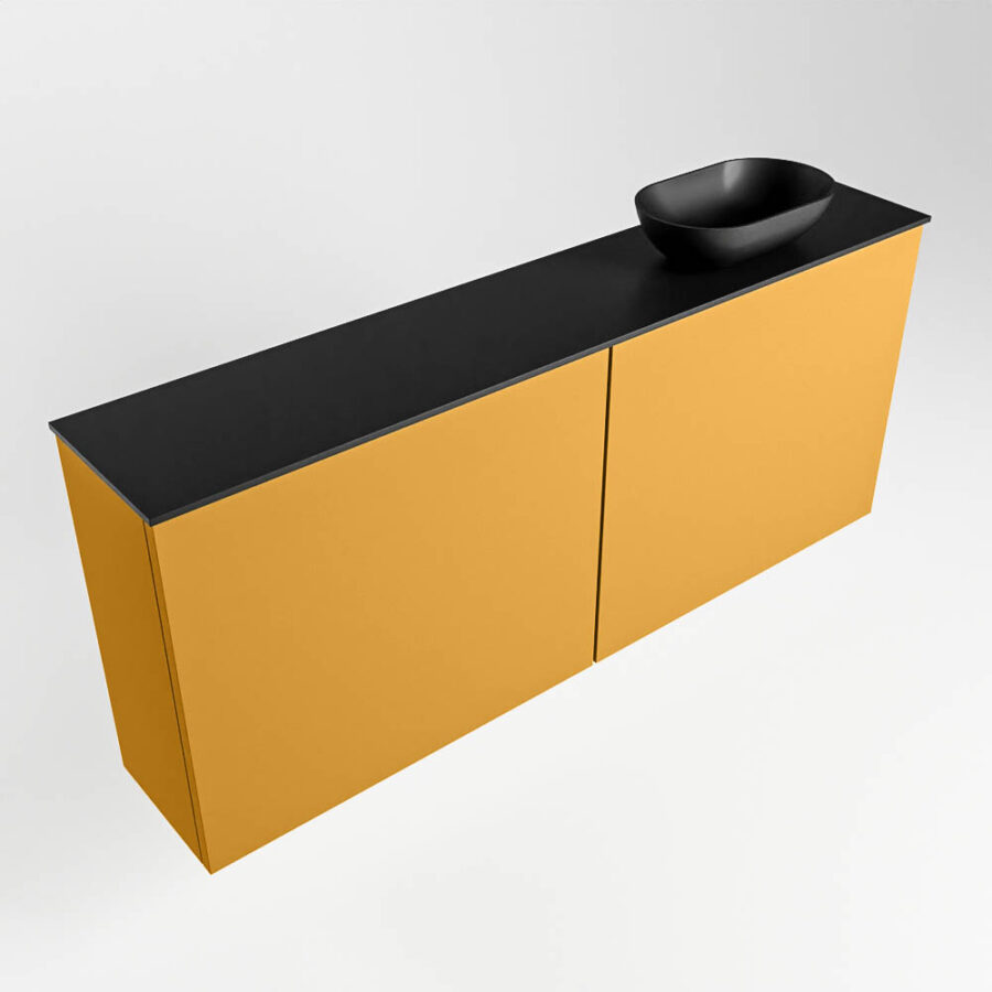 MONDIAZ FOWY toiletmeubel 120cm kleur ocher. Waskom positie rechts kleur urban | urban. Met 1 kraangat - Afbeelding 4