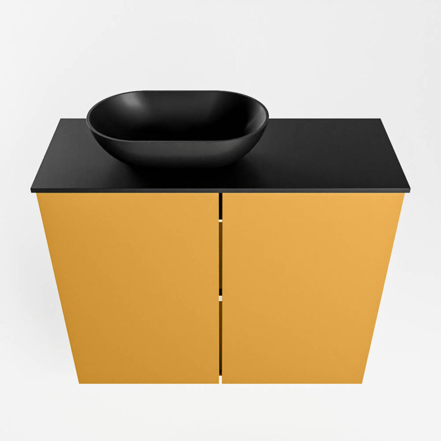 MONDIAZ FOWY toiletmeubel 60cm kleur ocher. Waskom positie links kleur urban | urban. Zonder kraangat - Afbeelding 5