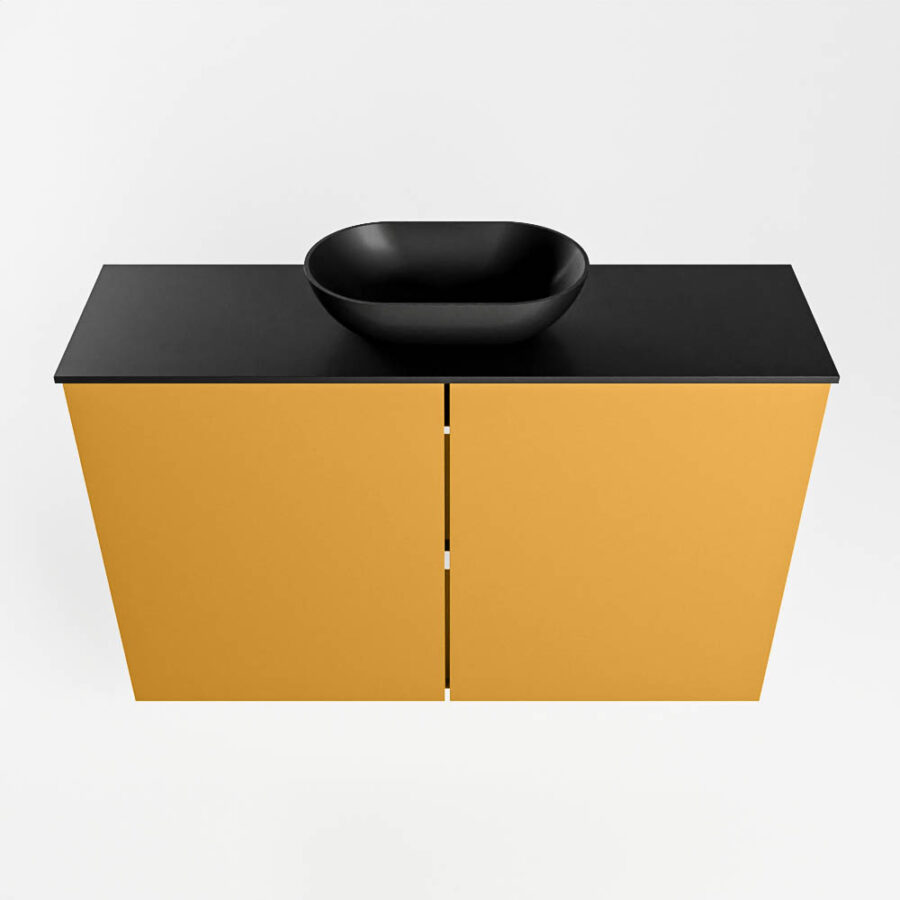 MONDIAZ FOWY toiletmeubel 80cm kleur ocher. Waskom positie midden kleur urban | urban. Met 1 kraangat - Afbeelding 5