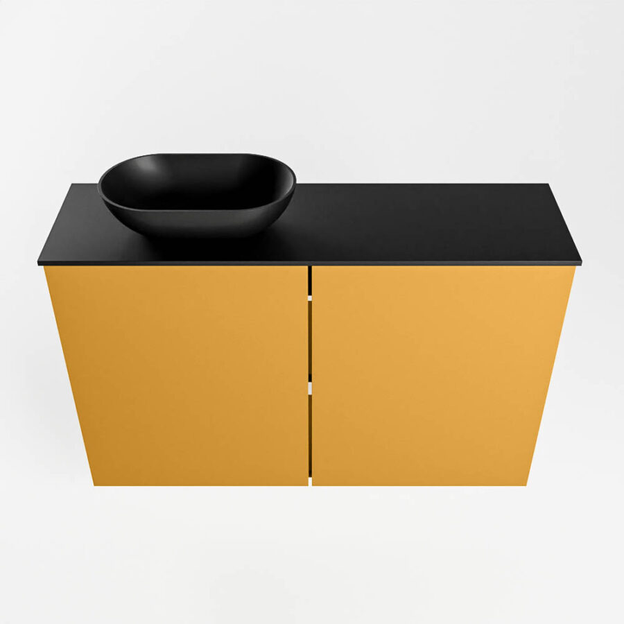 MONDIAZ FOWY toiletmeubel 80cm kleur ocher. Waskom positie links kleur urban | urban. Met 1 kraangat - Afbeelding 5