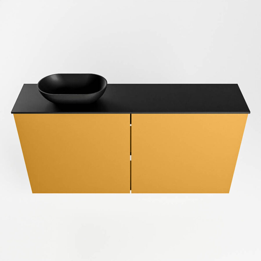MONDIAZ FOWY toiletmeubel 100cm kleur ocher. Waskom positie links kleur urban | urban. Met 1 kraangat - Afbeelding 5