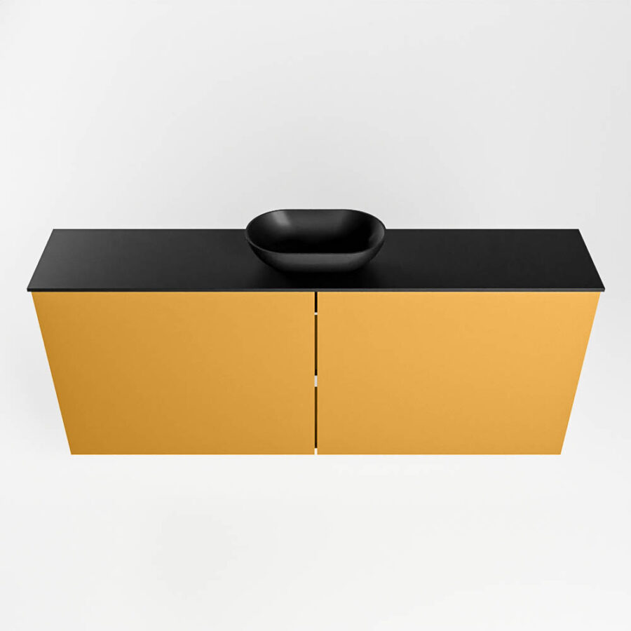 MONDIAZ FOWY toiletmeubel 120cm kleur ocher. Waskom positie midden kleur urban | urban. Met 1 kraangat - Afbeelding 5