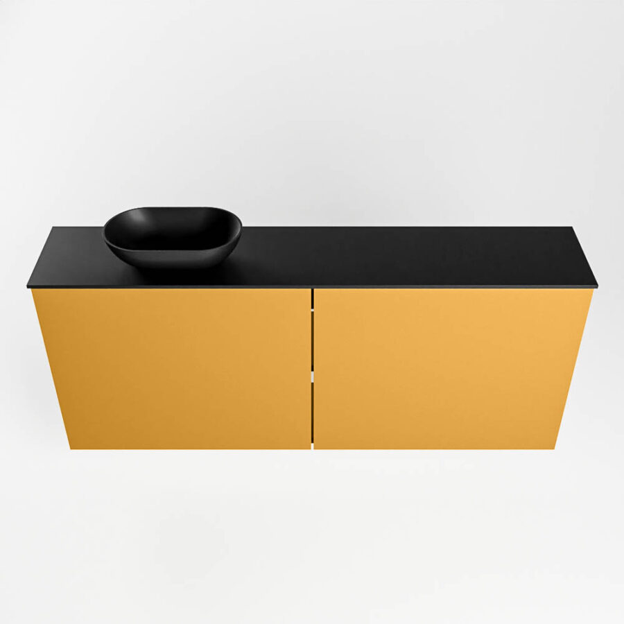 MONDIAZ FOWY toiletmeubel 120cm kleur ocher. Waskom positie links kleur urban | urban. Zonder kraangat - Afbeelding 5