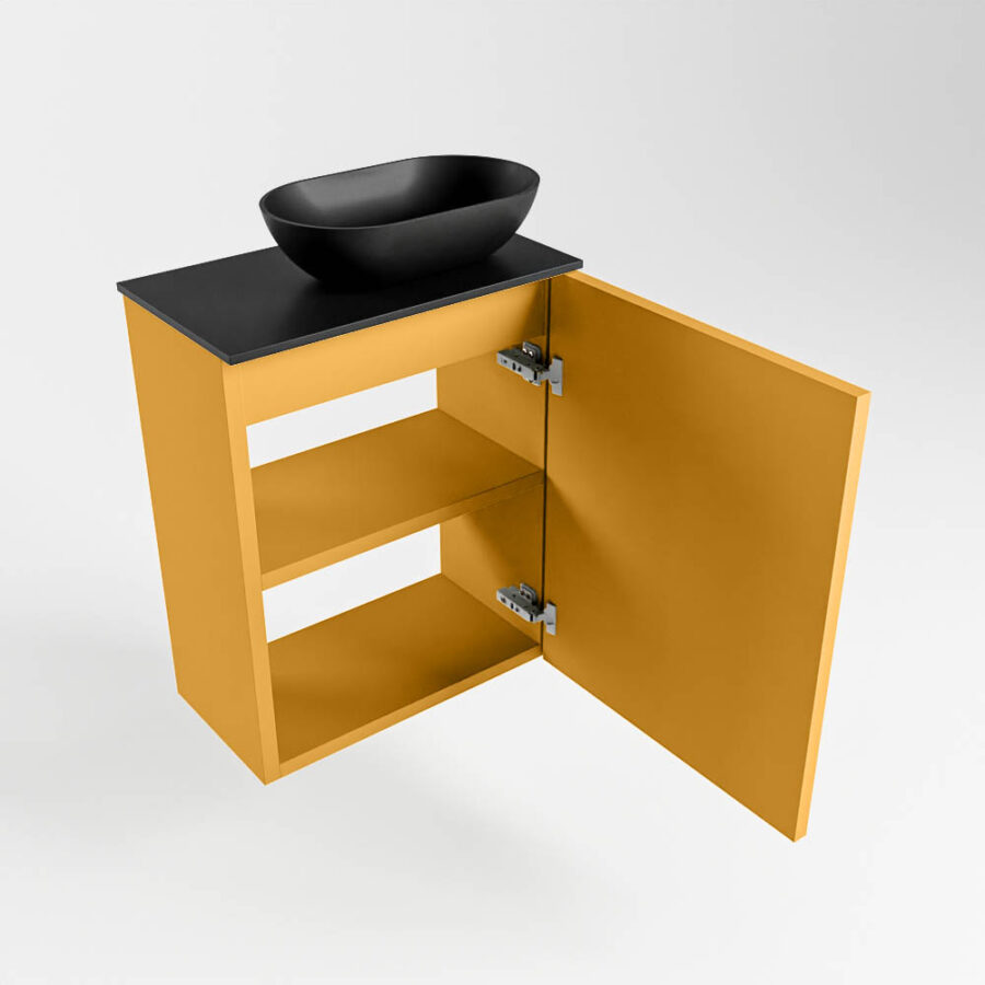 MONDIAZ FOWY toiletmeubel 40cm kleur ocher. Waskom positie rechts kleur urban | urban. Met 1 kraangat - Afbeelding 6