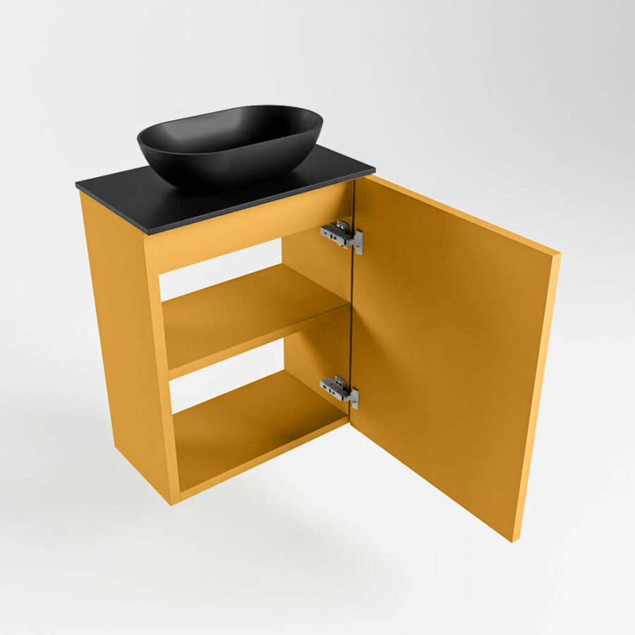 MONDIAZ FOWY toiletmeubel 40cm kleur ocher. Waskom positie midden kleur urban | urban. Zonder kraangat - Afbeelding 6