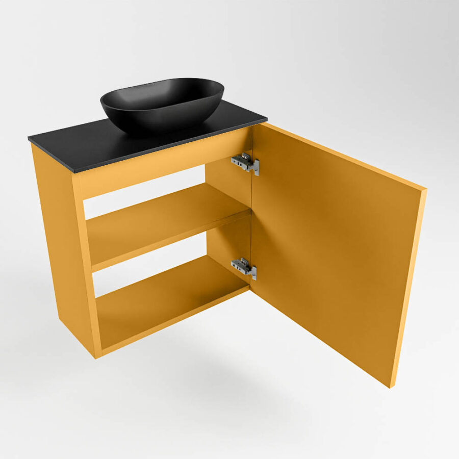 MONDIAZ FOWY toiletmeubel 50cm kleur ocher. Waskom positie rechts kleur urban | urban. Met 1 kraangat - Afbeelding 6