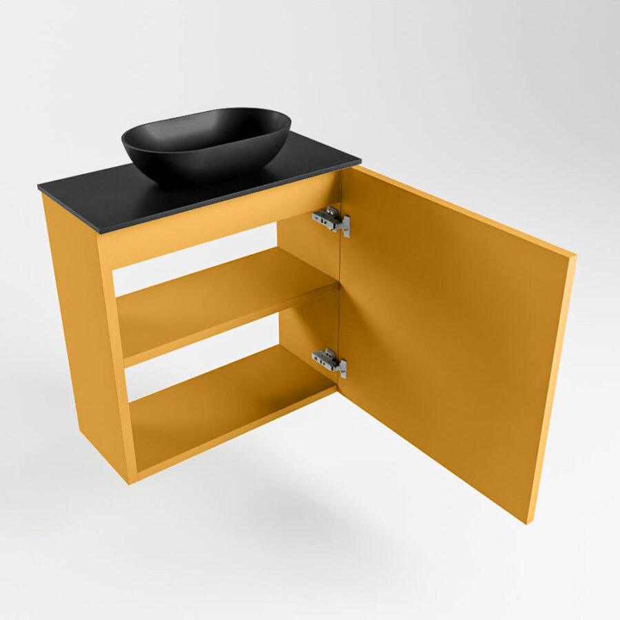 MONDIAZ FOWY toiletmeubel 50cm kleur ocher. Waskom positie midden kleur urban | urban. Zonder kraangat - Afbeelding 6