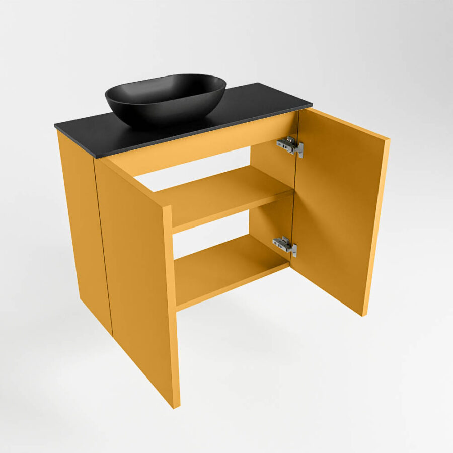 MONDIAZ FOWY toiletmeubel 60cm kleur ocher. Waskom positie links kleur urban | urban. Met 1 kraangat - Afbeelding 6