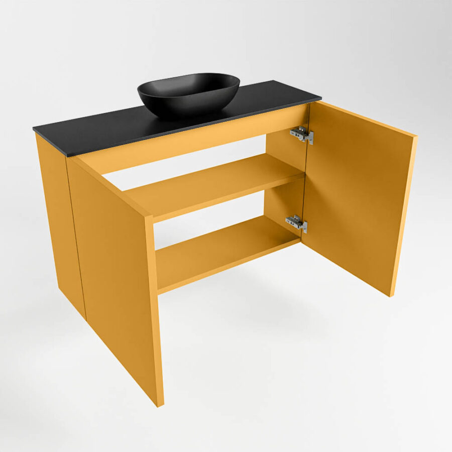 MONDIAZ FOWY toiletmeubel 80cm kleur ocher. Waskom positie midden kleur urban | urban. Met 1 kraangat - Afbeelding 6