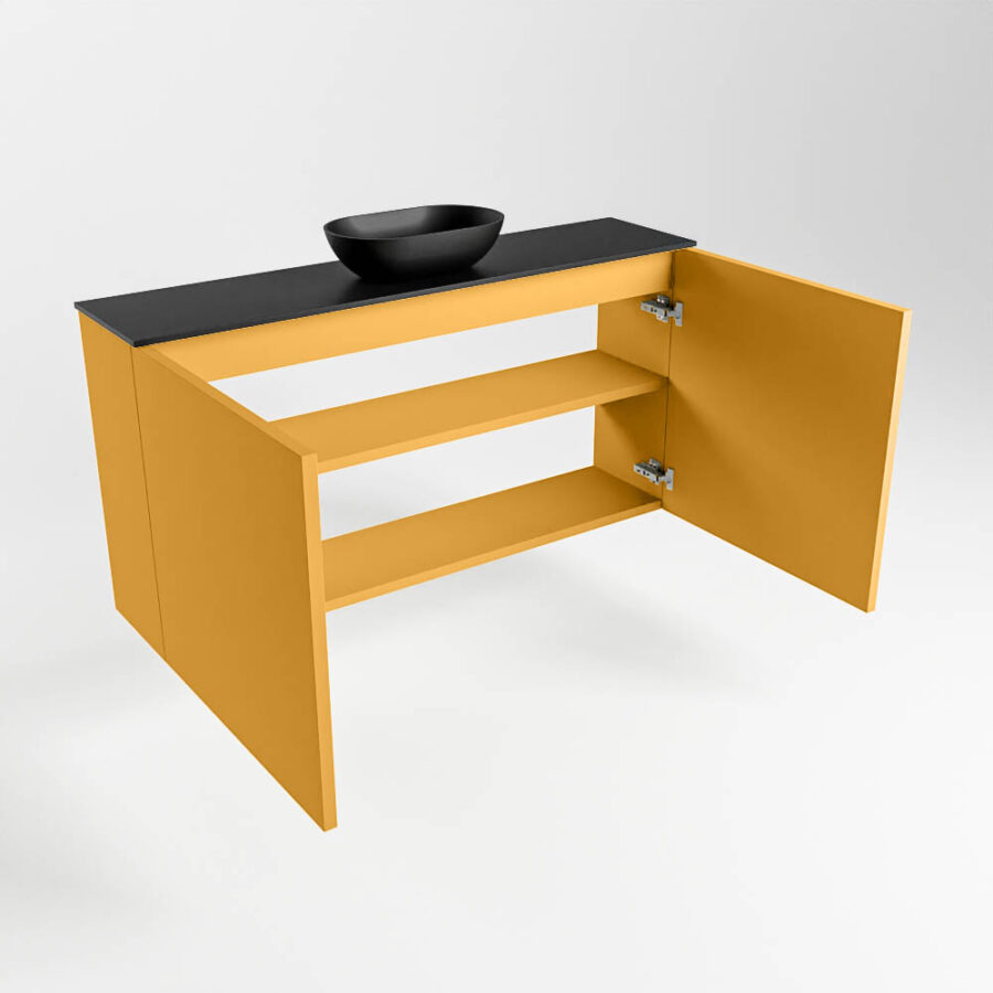 MONDIAZ FOWY toiletmeubel 100cm kleur ocher. Waskom positie midden kleur urban | urban. Zonder kraangat - Afbeelding 6
