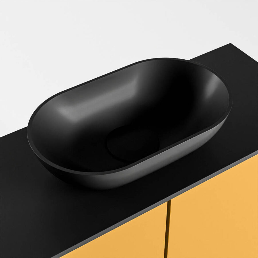 MONDIAZ FOWY toiletmeubel 60cm kleur ocher. Waskom positie midden kleur urban | urban. Zonder kraangat - Afbeelding 7