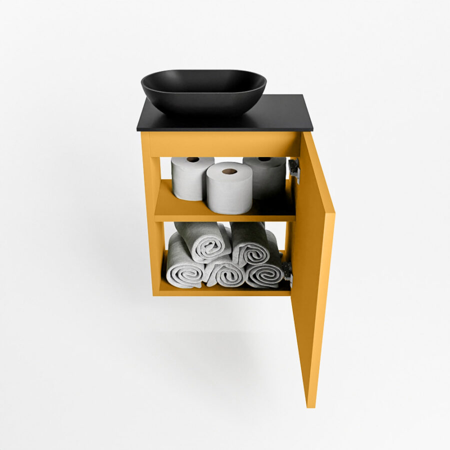 MONDIAZ FOWY toiletmeubel 40cm kleur ocher. Waskom positie links kleur urban | urban. Met 1 kraangat - Afbeelding 8