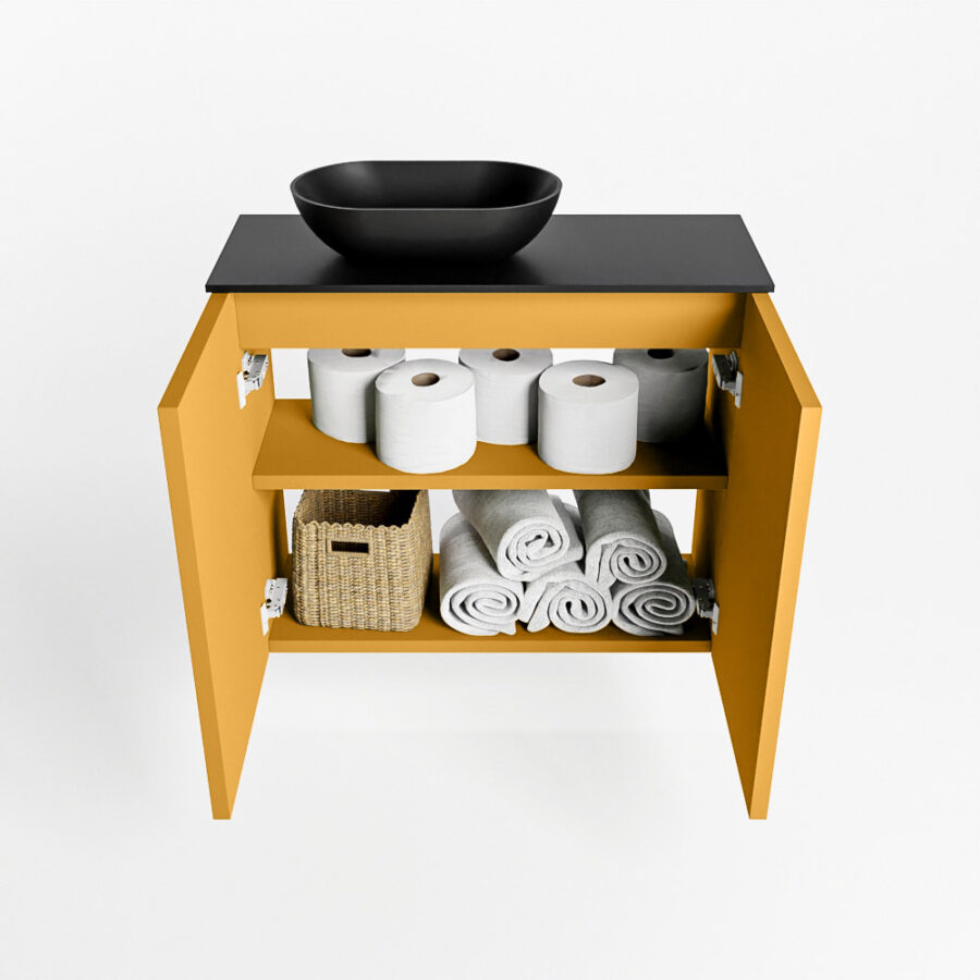 MONDIAZ FOWY toiletmeubel 60cm kleur ocher. Waskom positie links kleur urban | urban. Met 1 kraangat - Afbeelding 8