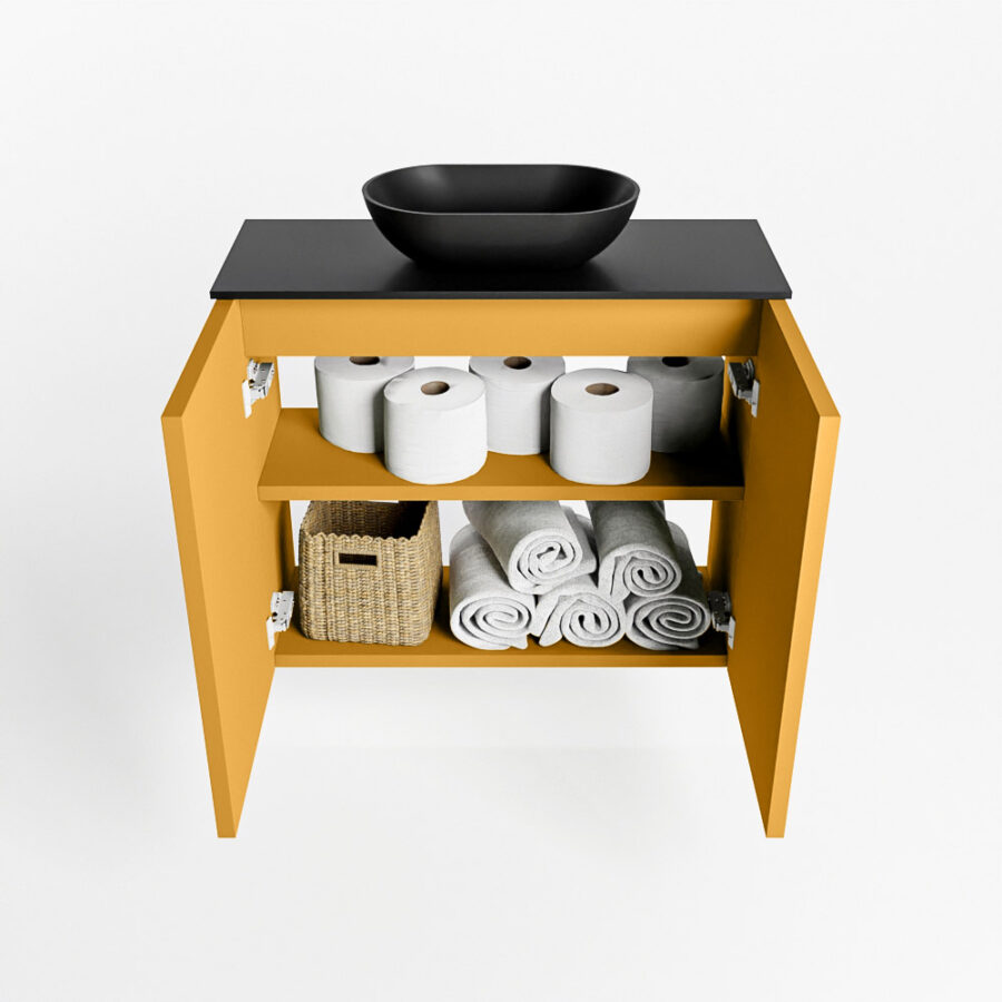 MONDIAZ FOWY toiletmeubel 60cm kleur ocher. Waskom positie midden kleur urban | urban. Zonder kraangat - Afbeelding 8