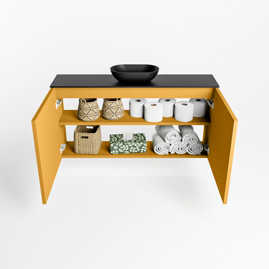 MONDIAZ FOWY toiletmeubel 100cm kleur ocher. Waskom positie midden kleur urban | urban. Zonder kraangat - Afbeelding 8
